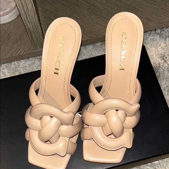 Coach Women's Cream Knot Mules - Picture 1 of 4